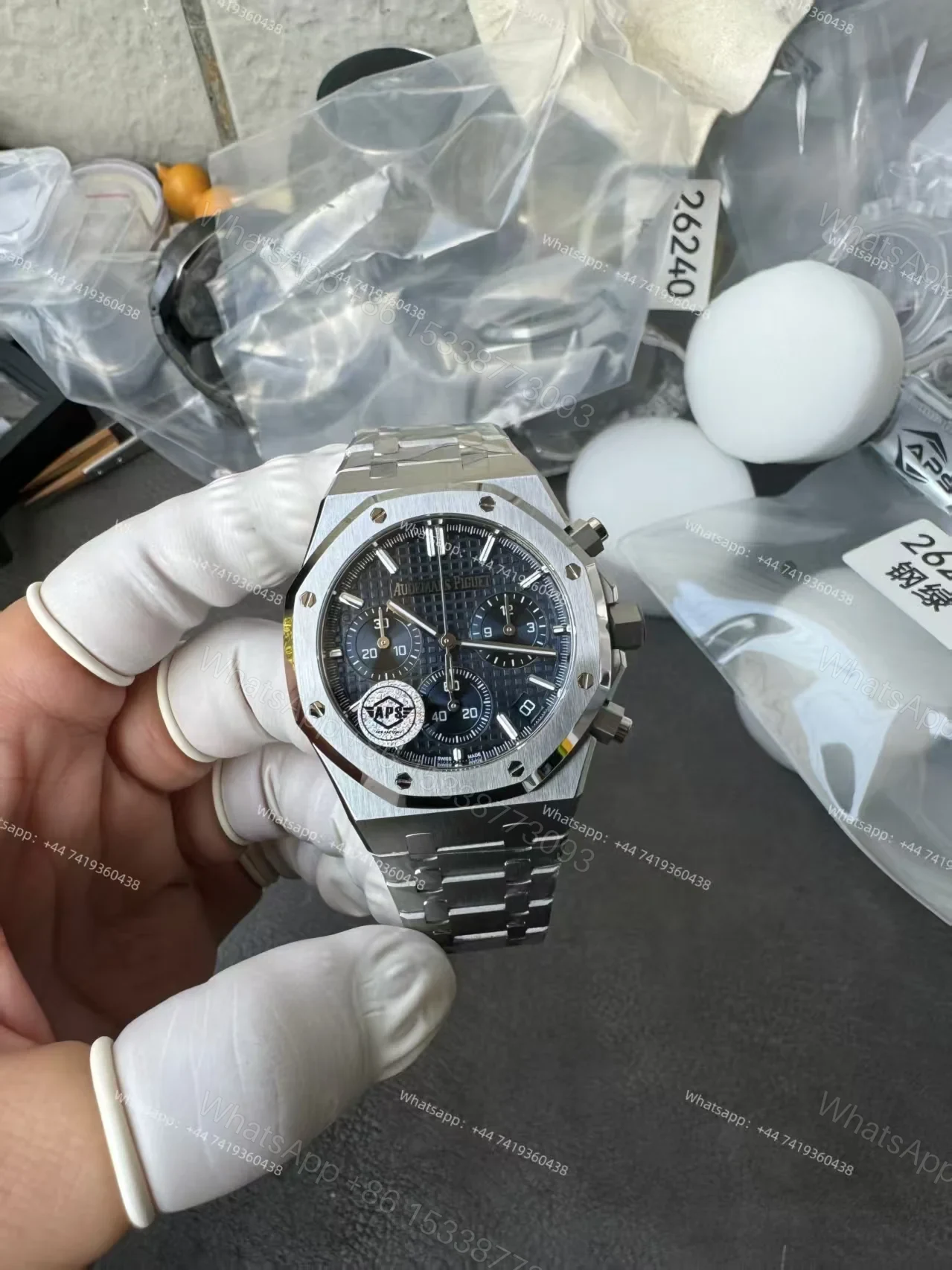 View 3 of Audemars Piguet Super Clone Royal Oak Blue Dial 26240 Chronograph 41mm Cal.4401