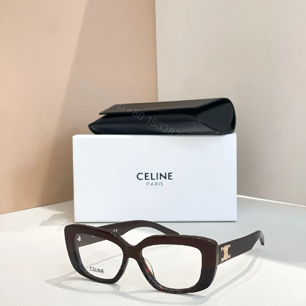 View 3 of Bold Black Acetate Rectangle Eyeglasses with Gold Branding