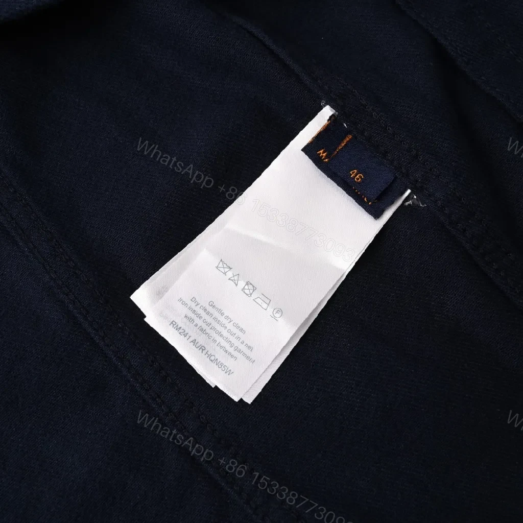 View 10 of Dark Denim Jacket with LV-Inspired Embroidered Pocket