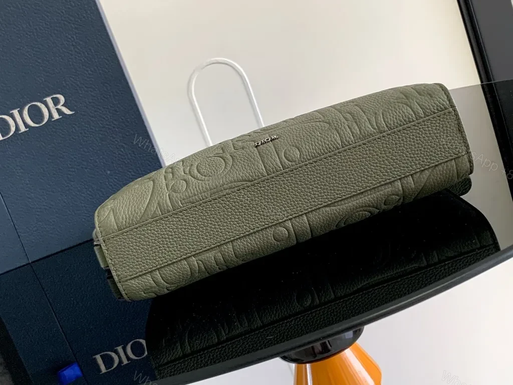 View 8 of Compact Dior-Texture Wallet: Leather, Bi-Fold, Premium Finish