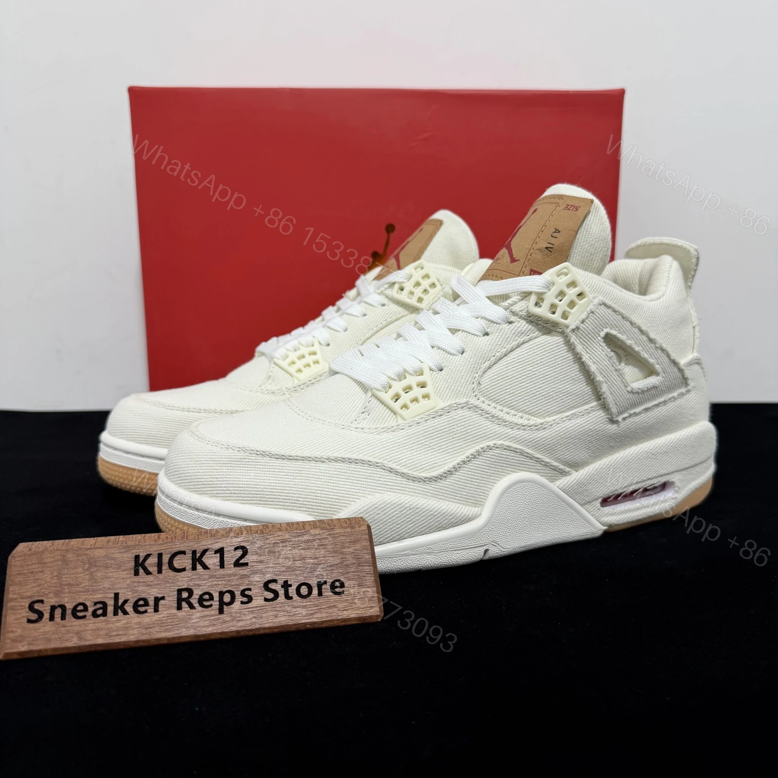 Jordan 4 Levis White (Levi’s Tag) Reps — view 1