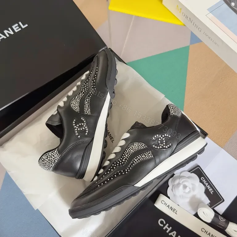 View 8 of Black Leather + Chanel-Inspired + Streetwear + Comfort-Driven Detailing + Sneakers