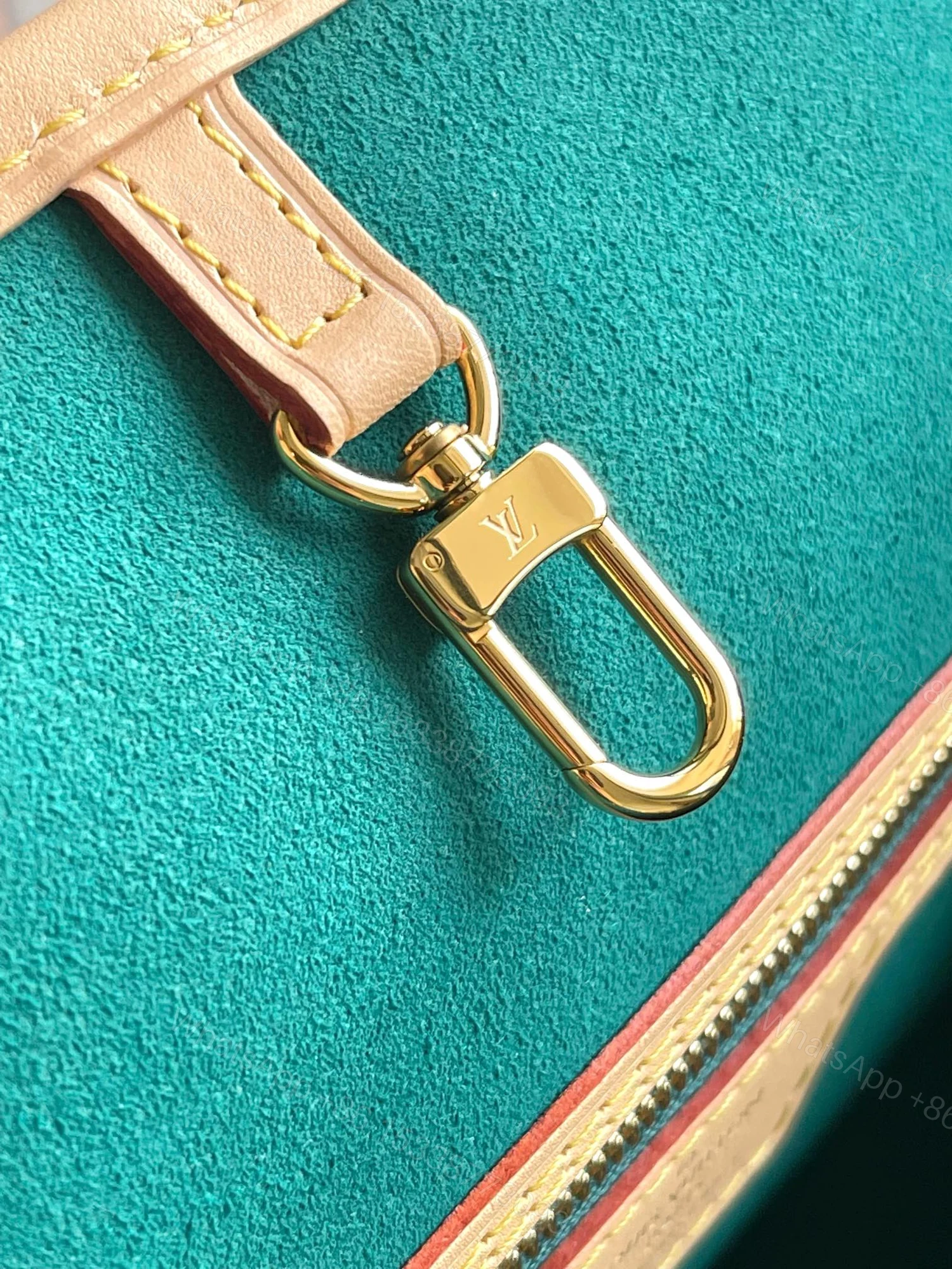 View 4 of LV NEVERFULL MM IN BROWN MONOGRAM CANVAS WITH PINK RABBIT PATCH