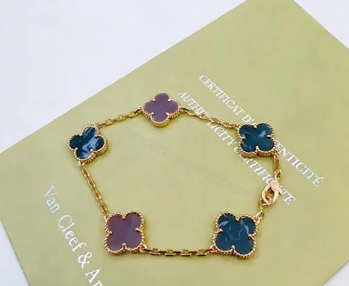 View 5 of Van Cleef & Arpels Replica Alhambra Agate & Carnelian Bracelet