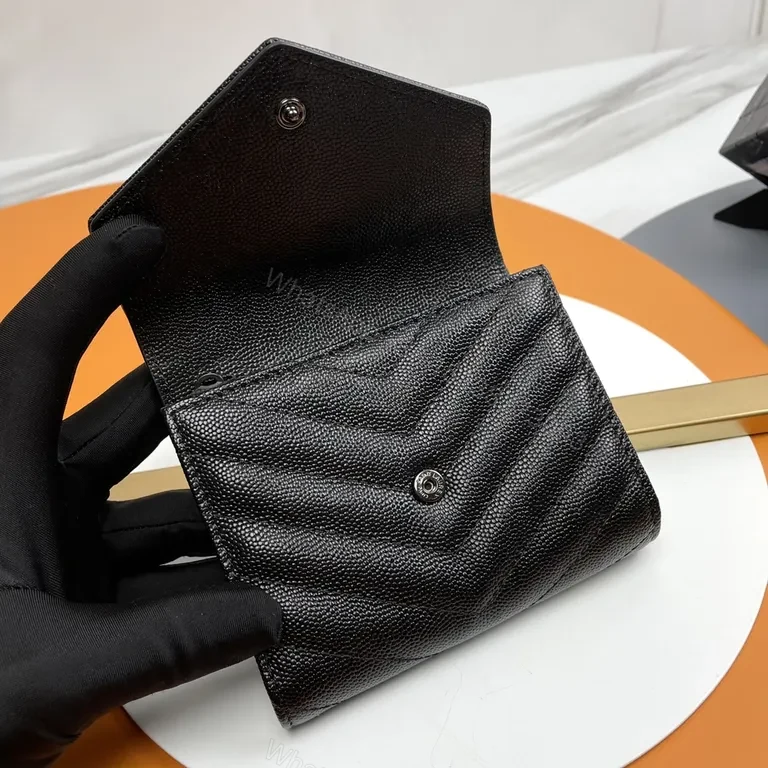 View 7 of Compact Leather Wallet: YSL-Inspired Luxury, Sleek & Durable