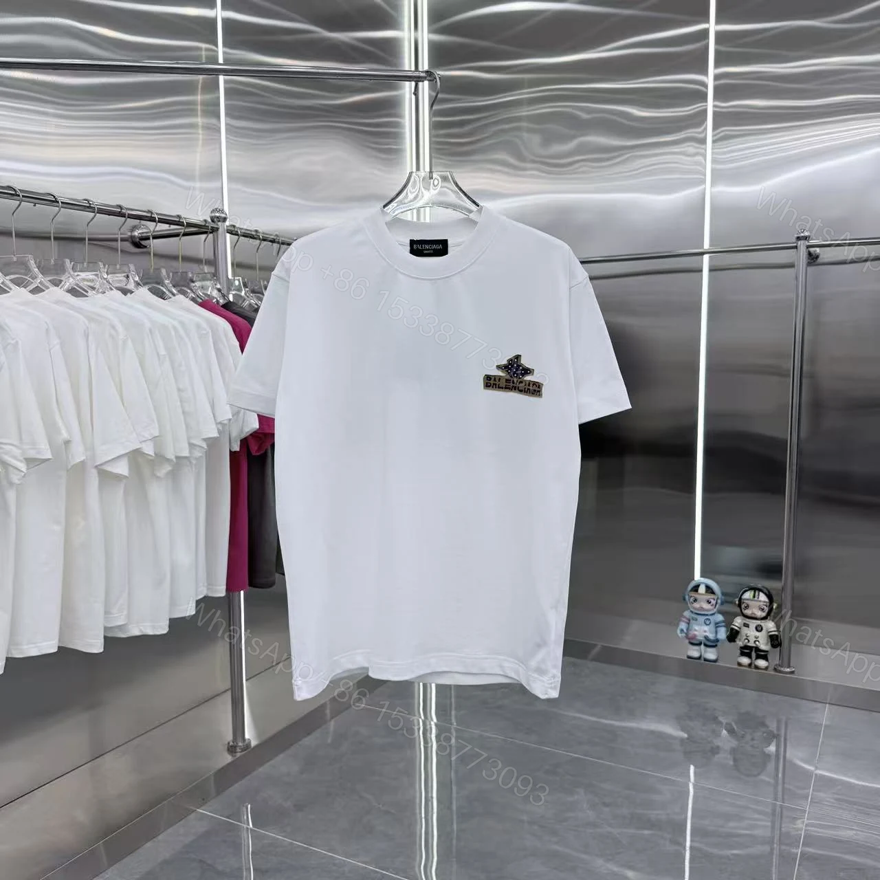 Balenciaga A貨 星星Logo短袖T恤 白色潮流寬鬆上衣 — view 1