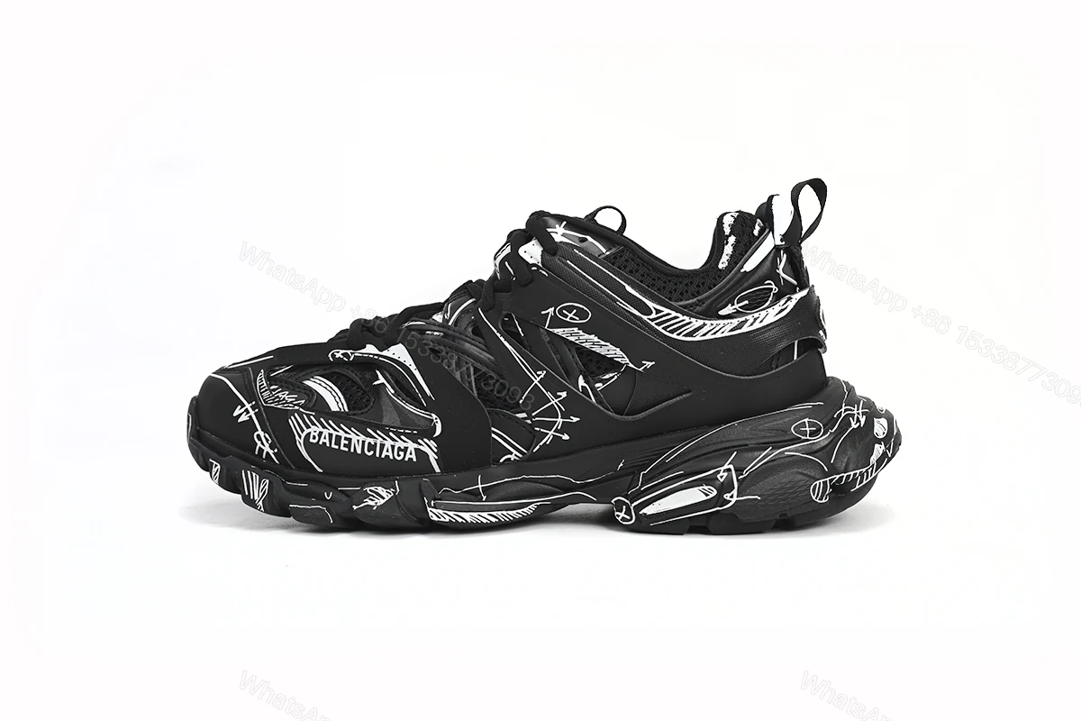 View 6 of Balenciaga Track Black Black-And-White Painting 542023 W3SR2 2315
