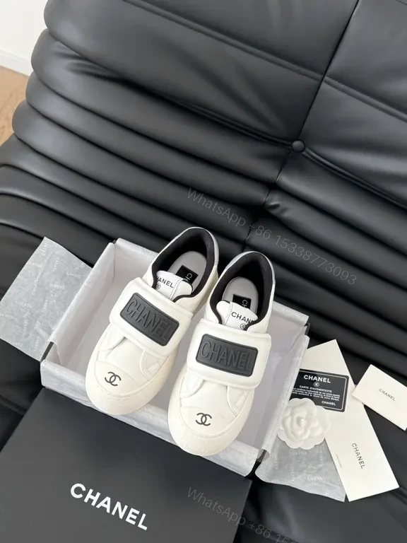 Chanel-Inspired Slip-On Sneakers: Velcro Luxe Comfort — view 1