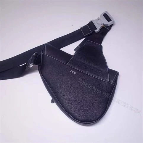 View 6 of SADDLE BAG NAVY GRAINED CALFSKIN