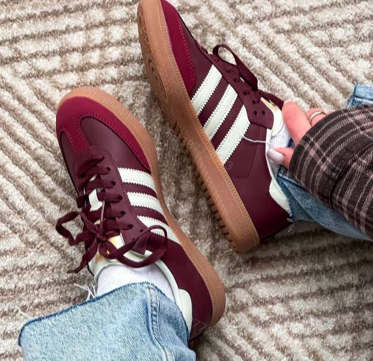 View 2 of FIRST COPY ADIDAS ORIGINALS SAMBA MAROON FOR GIRLS