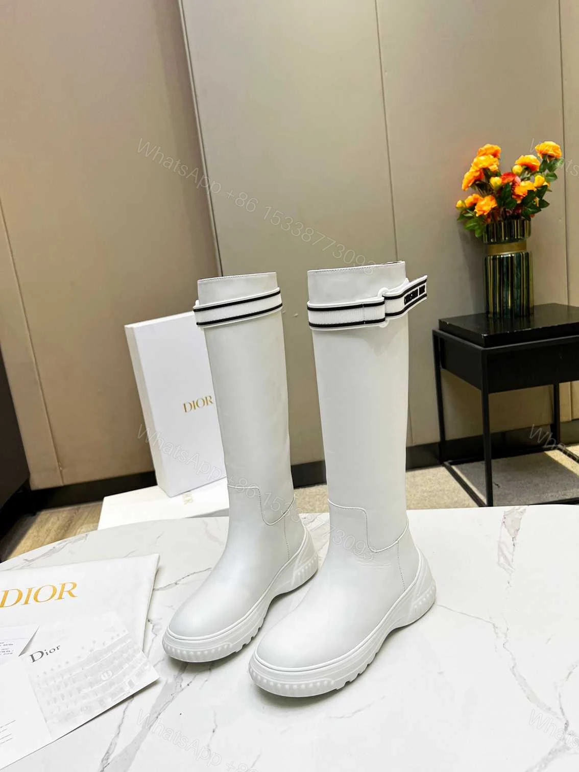 View 4 of DIOR D RACER BOOT CALFSKIN WHITE