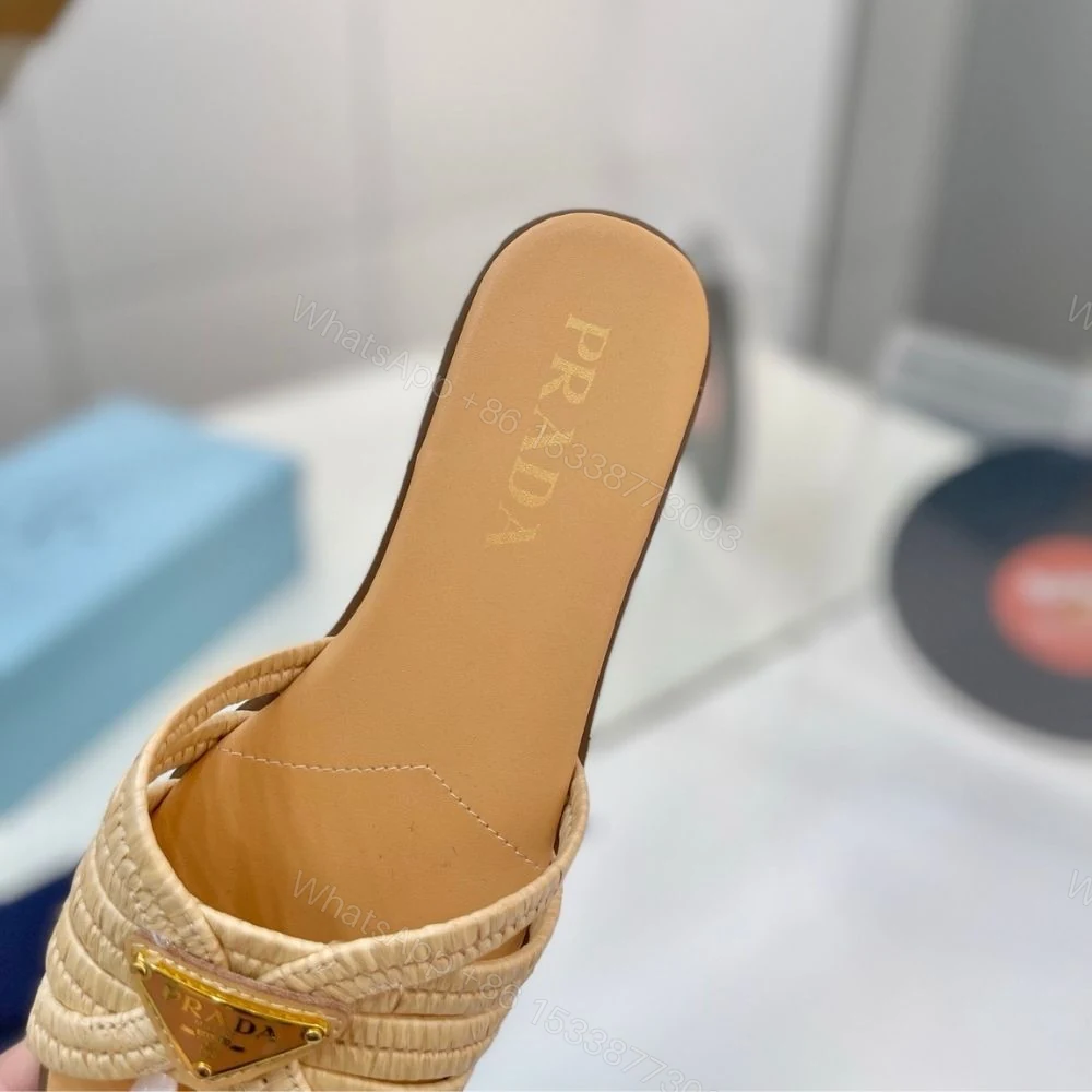 View 6 of Prada Crochet Slides Natural