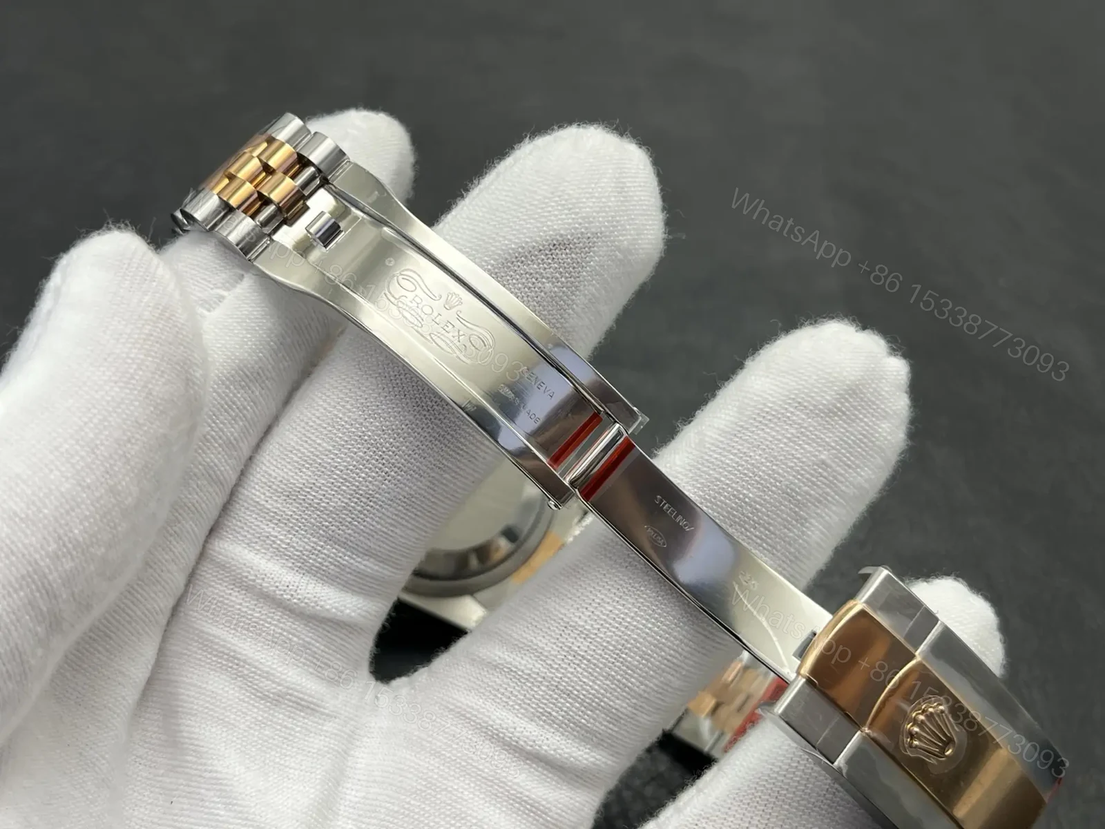 View 8 of Rolex Datejust 36 Rolesor Yellow Fluted Jubilee Steel Diamonds 116233-0205