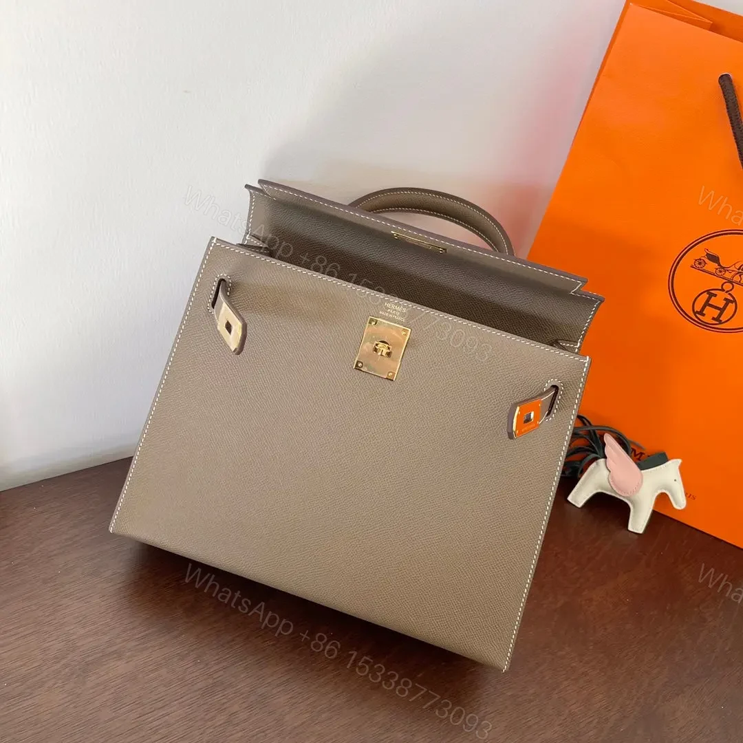 View 4 of HN 28CM ETAIN EPSOM LEATHER GOLD HARDWARE