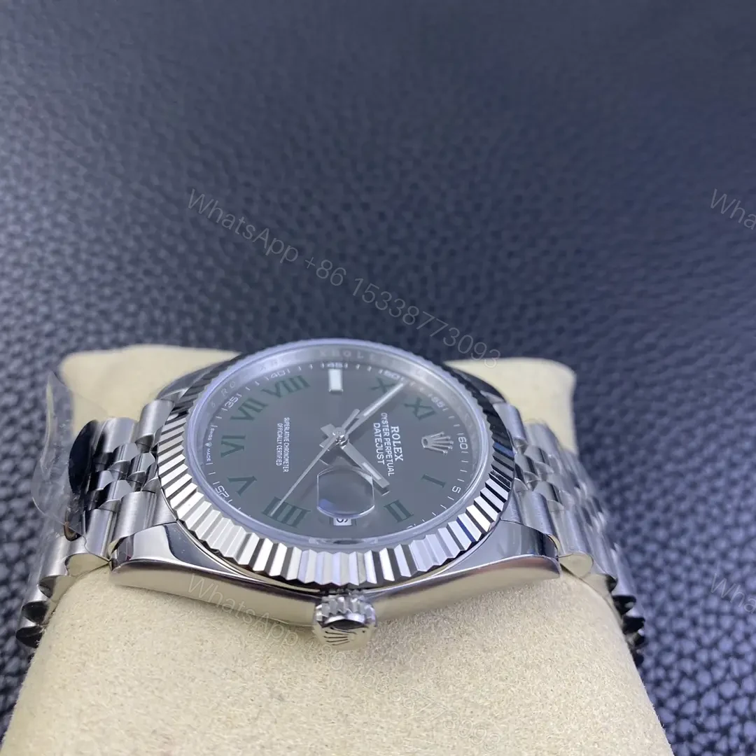View 5 of Rolex Datejust 41 Stainless Steel Fluted Slate – Roman Jubilee 126334-0022
