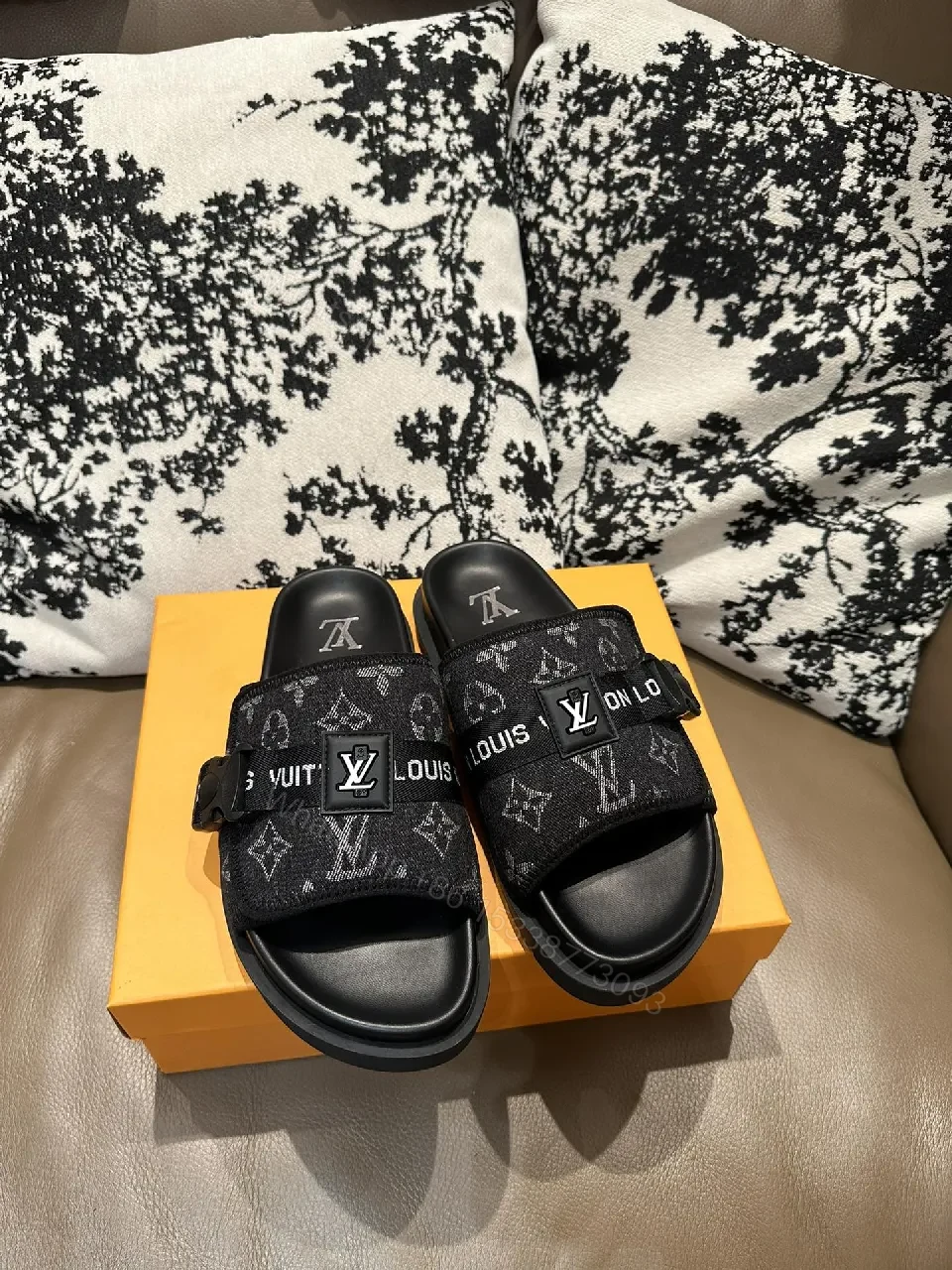 View 7 of Bold Monochrome Slides with Iconic LV Detailing