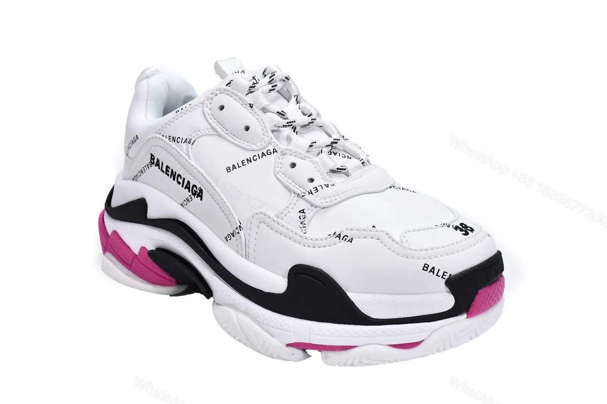 View 2 of Balenciaga Triple S Letter White Rose Red 524039 W2FA4 9155