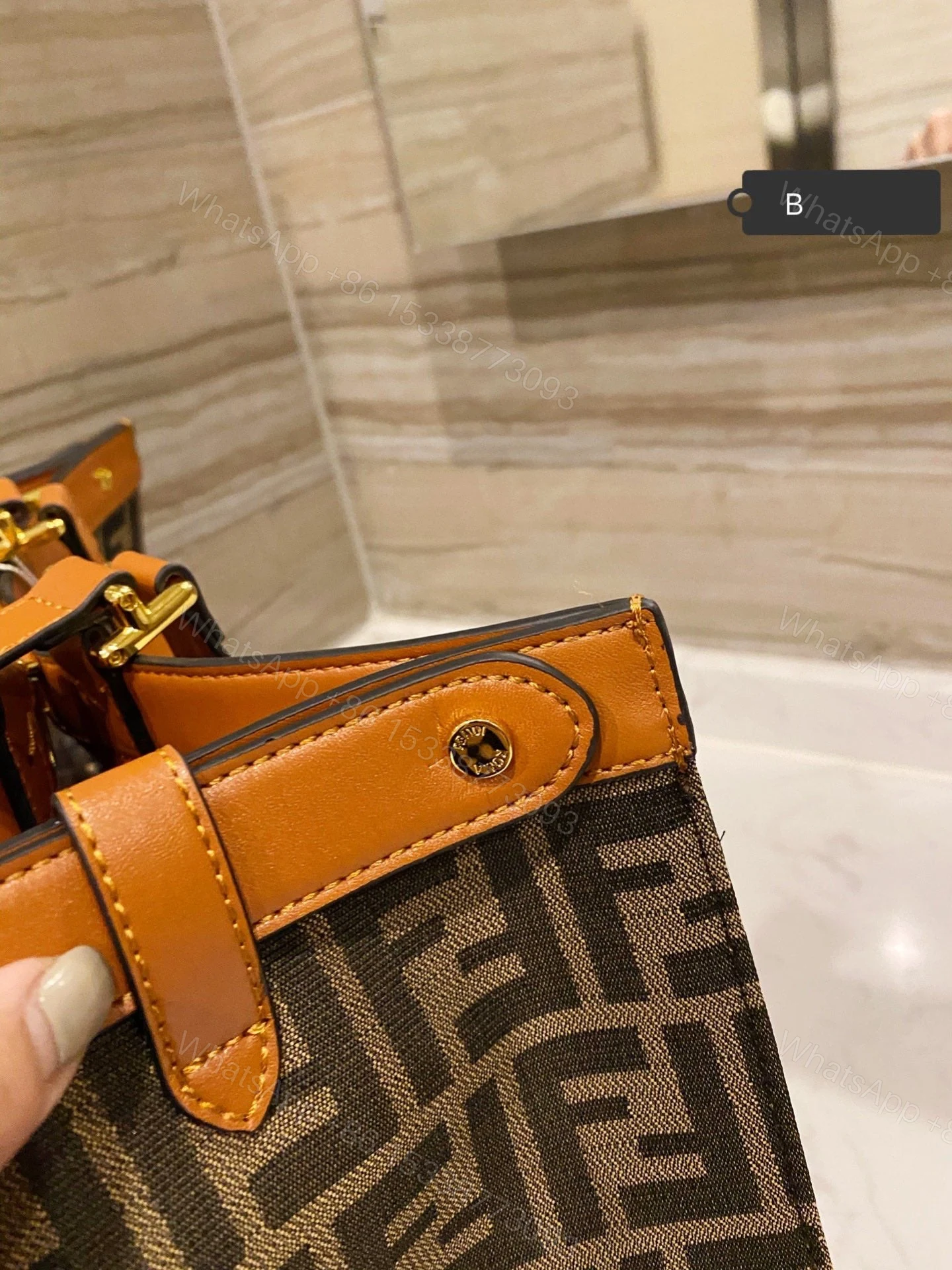 View 5 of Fendi Peekaboo X-Tote Green Canvas