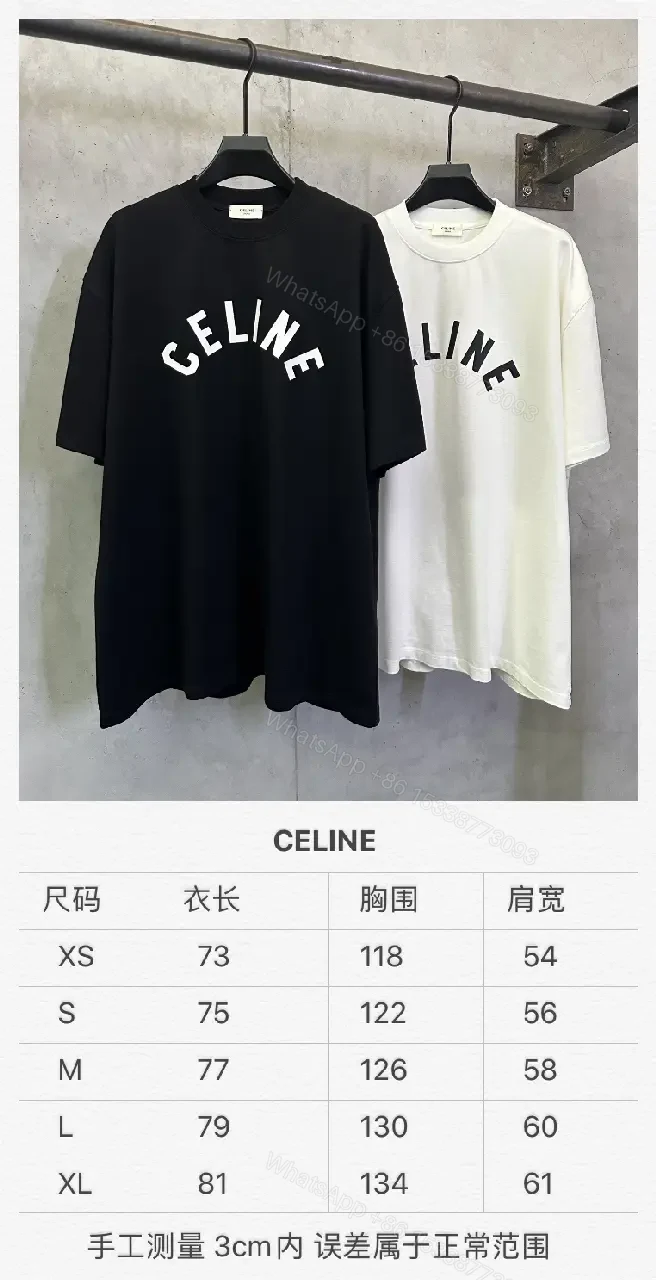 View 7 of Oversized White Cotton Tee with Bold CELINE Arch Graphic