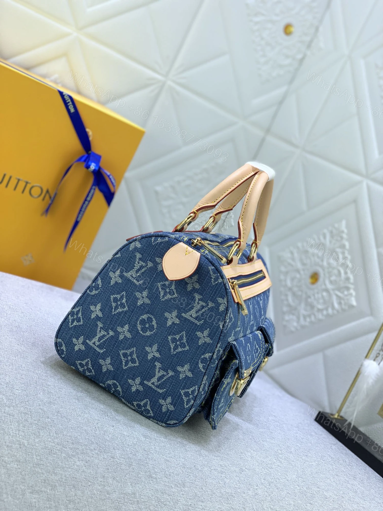 View 8 of LV Neo Speedy Denim Blue