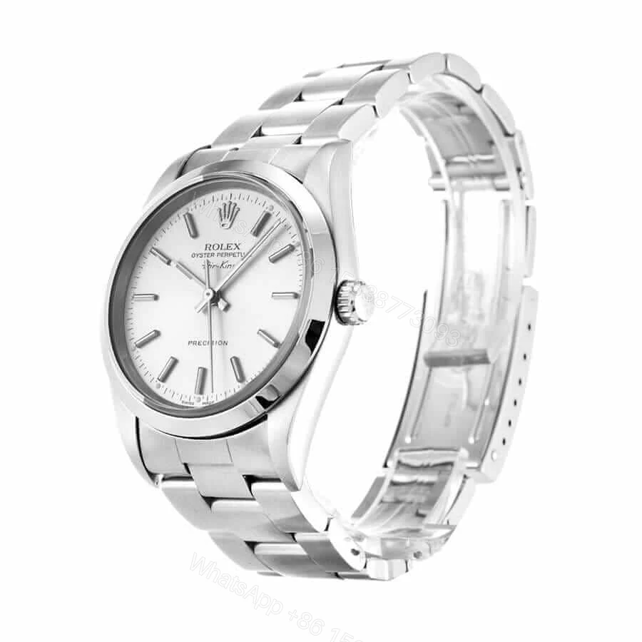 View 2 of Rolex Air-King 14000 Super Clone : 34mm Stainless Steel White Dial Oyster Perpetual