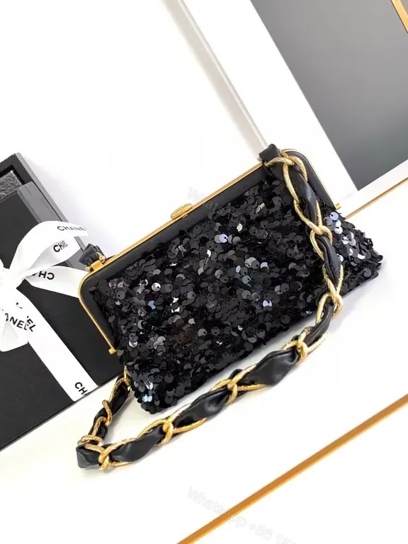 View 3 of Chanel-Inspired Sequin Bow Clutch: Night Luxe