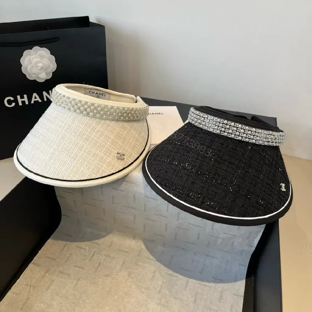 View 4 of Linen Visor + Pearl Trim + Couture Style + All-Day Comfort + Visor