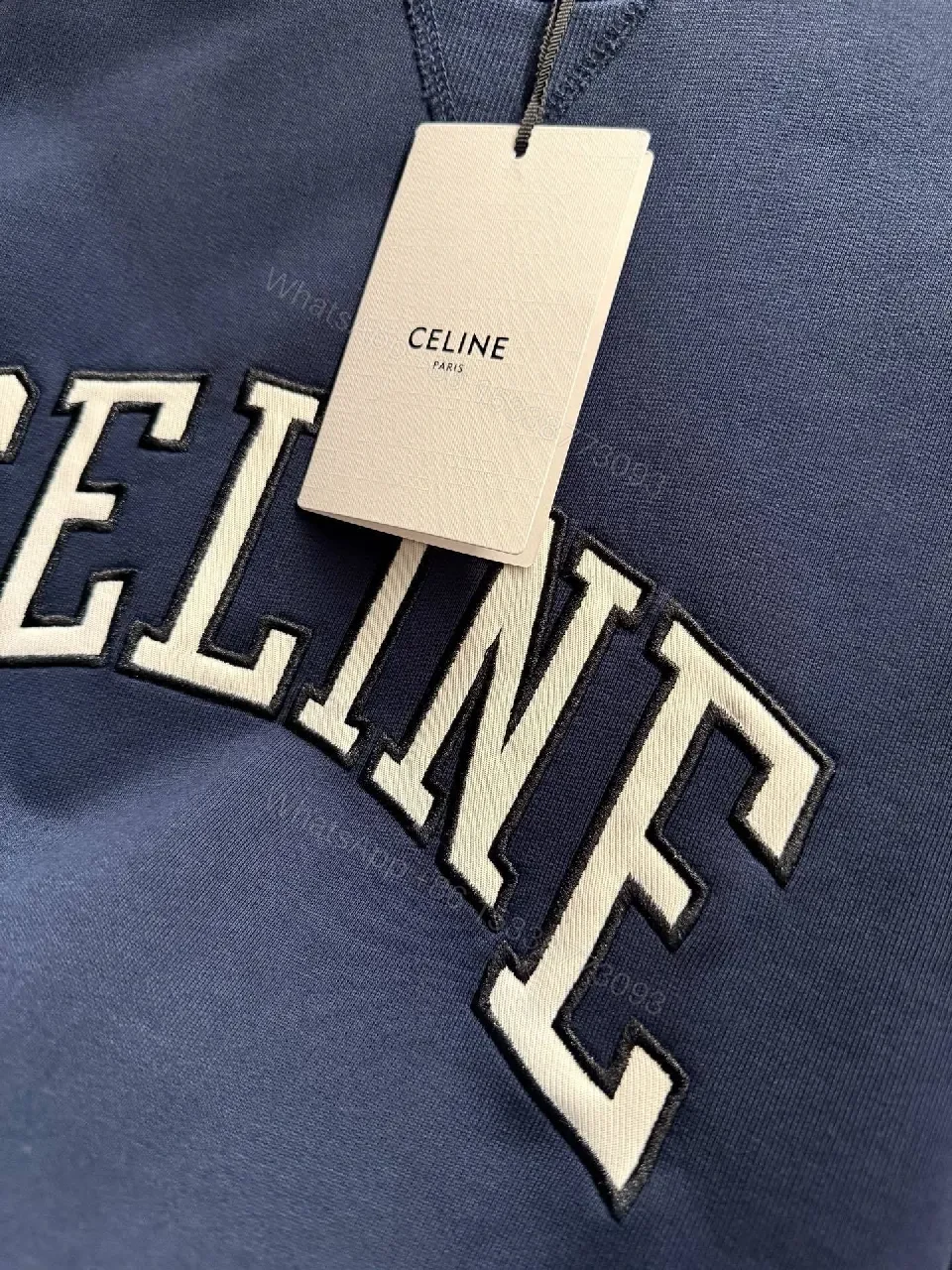 View 9 of Navy Collegiate Logo Sweatshirt with Soft Knit Comfort