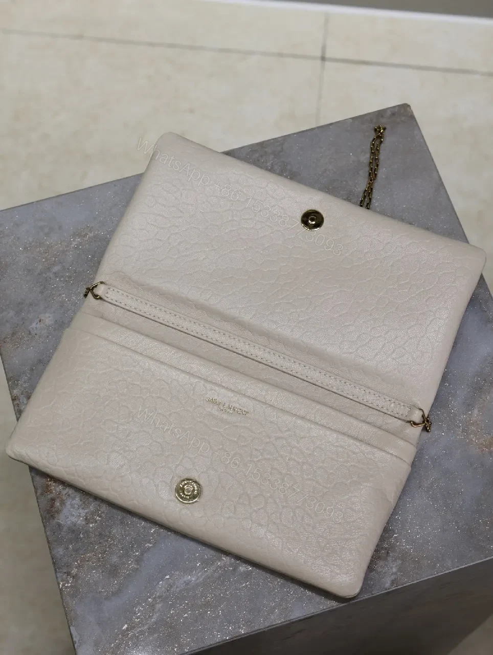 View 7 of Croc-Texture Clutch with Gold Emblem — Luxe Everyday Carry