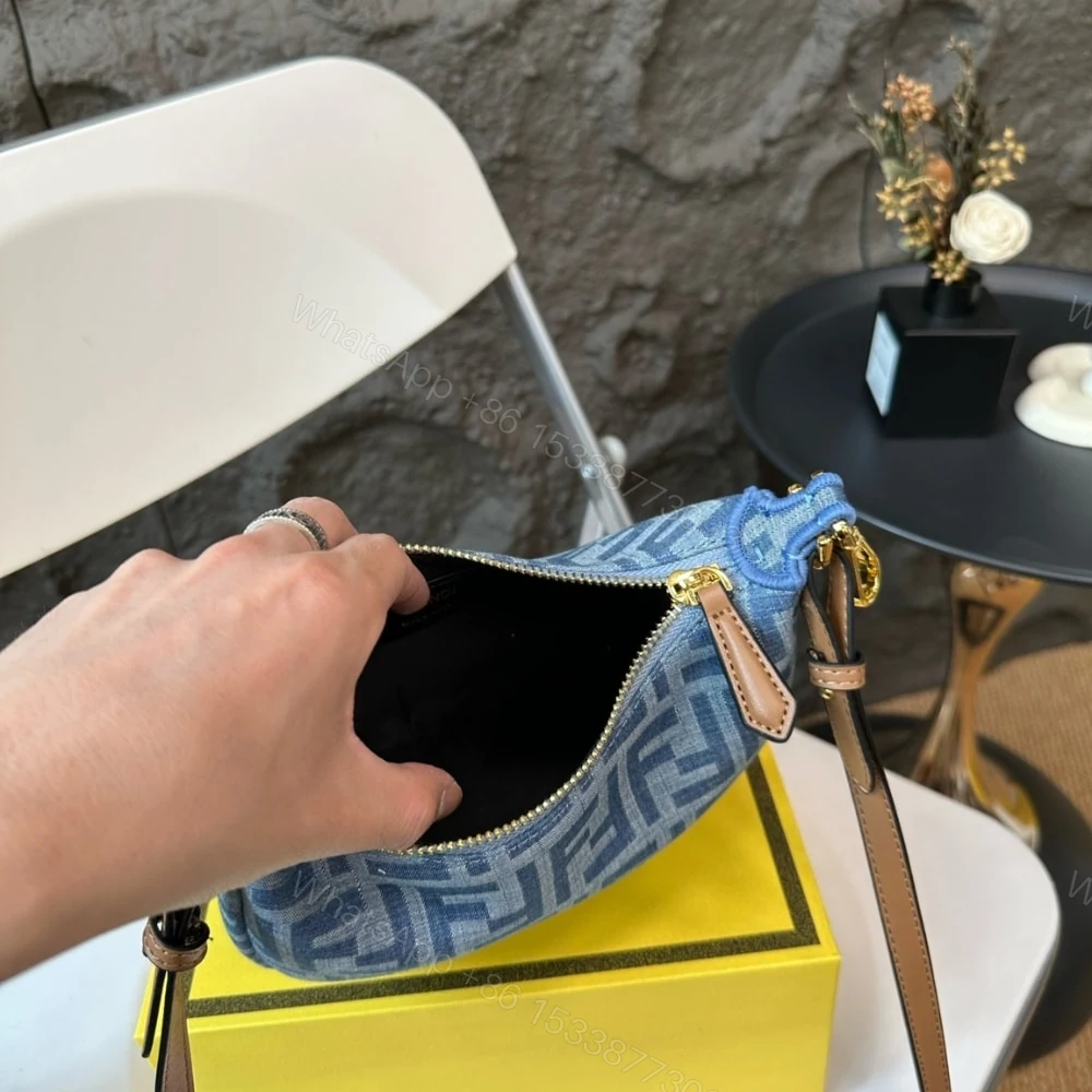 View 6 of FENDI FENDIGRAPHY MINI BAG DENIM BLUE FF 20CM 8BS081AS3FF1PLN