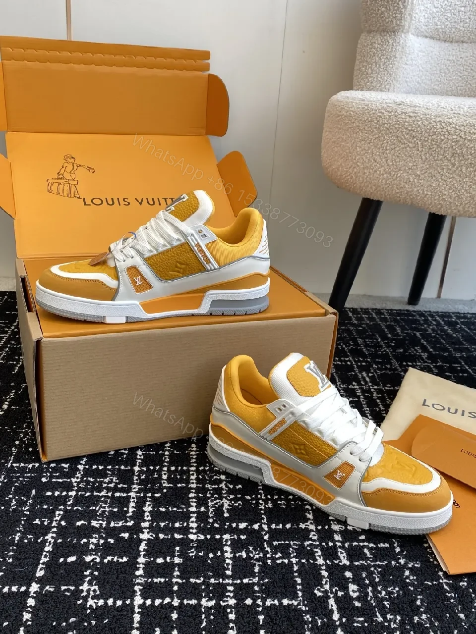 View 3 of Amber Leather High-Top Sneakers: Luxe Street Style, All-Day Comfort