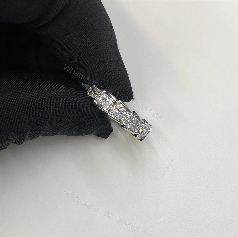 Bvlgari Serpenti Viper Ring White Gold Full Pave Diamonds — view 2