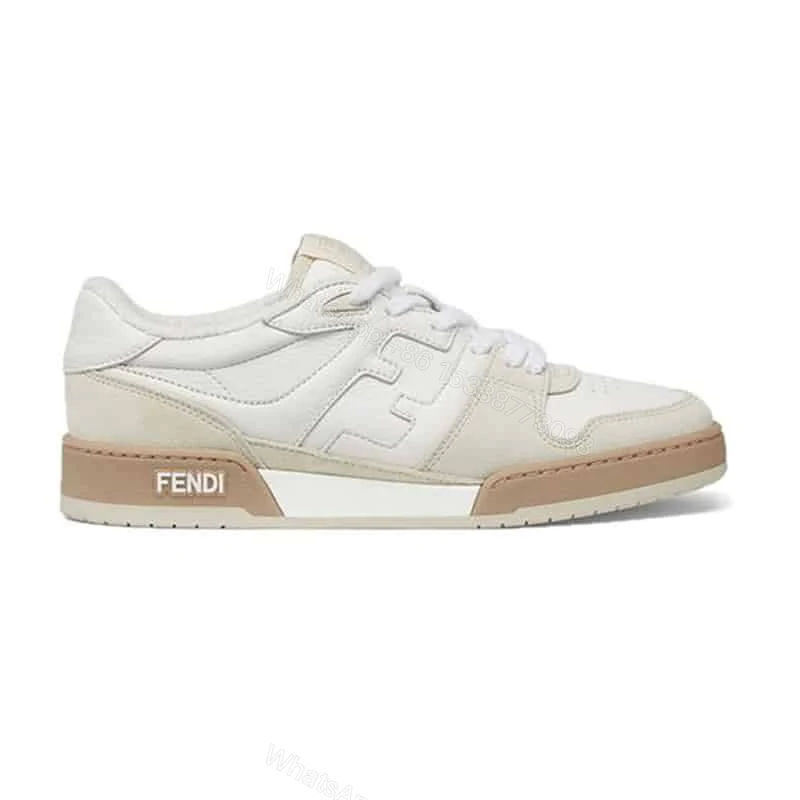 Fendi Match Low-Top Sneakers In White Suede – FD31 — view 1