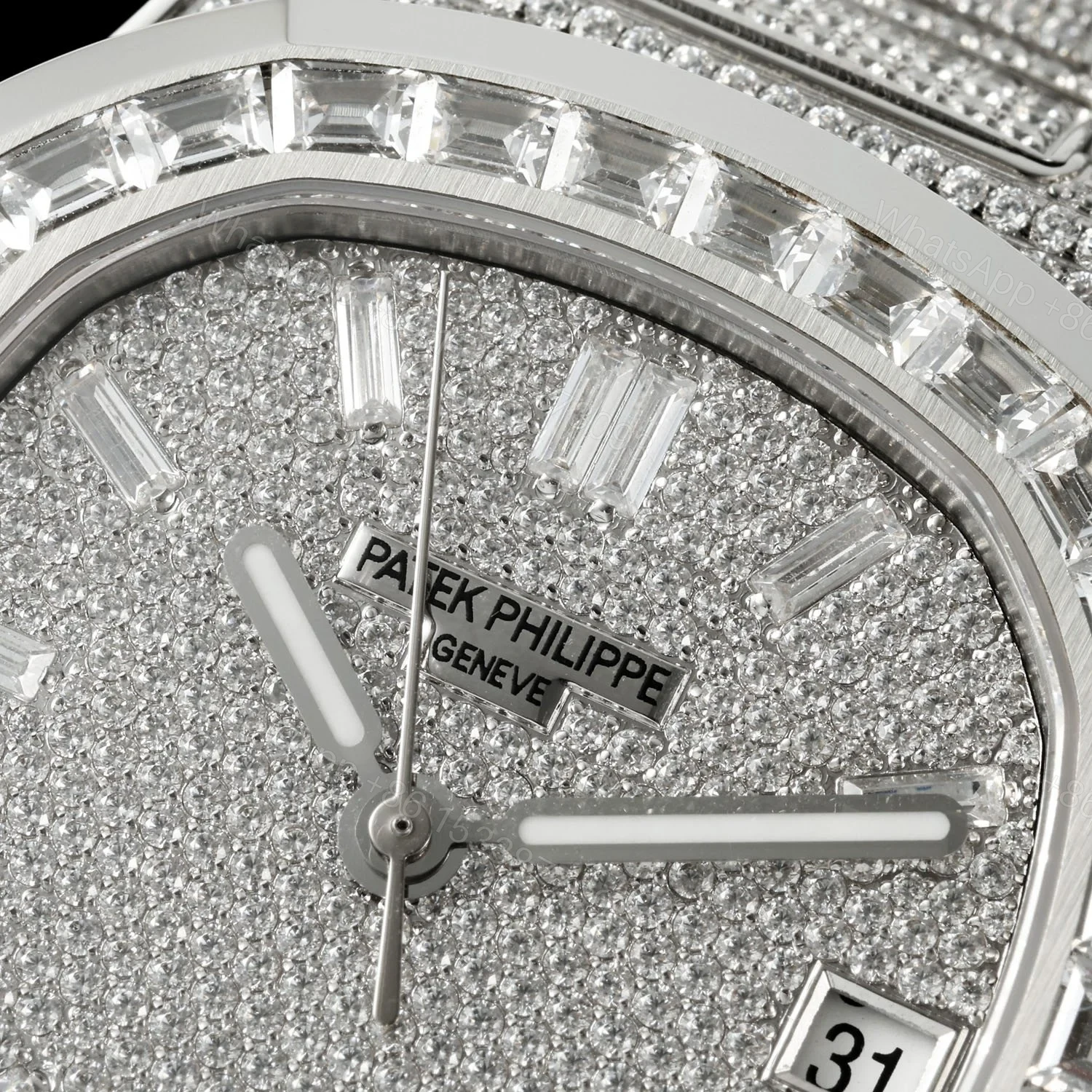 View 5 of Patek Philippe Nautilus 5711 BD1 Full Diamond Pavé Watch 40mm Luxury Bracelet Edition AMG-PP-BD1-5711-2600-LUX