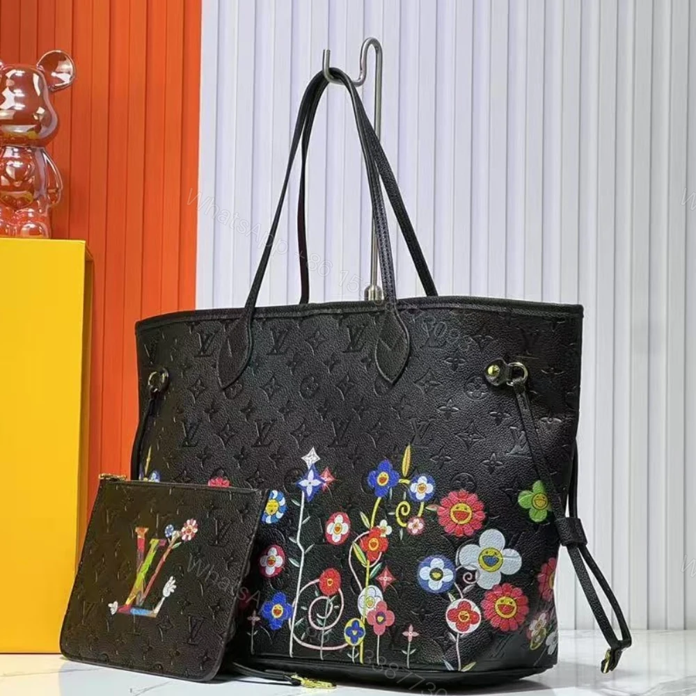 View 3 of Louis Vuitton X Takashi Murakami Superflat Neverfull MM Black 31Cm M13675