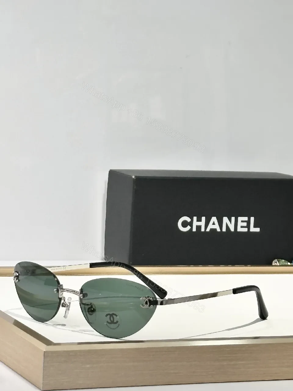 View 8 of Aviator Sunglasses: Luxe Gold-Bridge, Brew Lenses, Minimal Chanel-Inspired Iconic Style