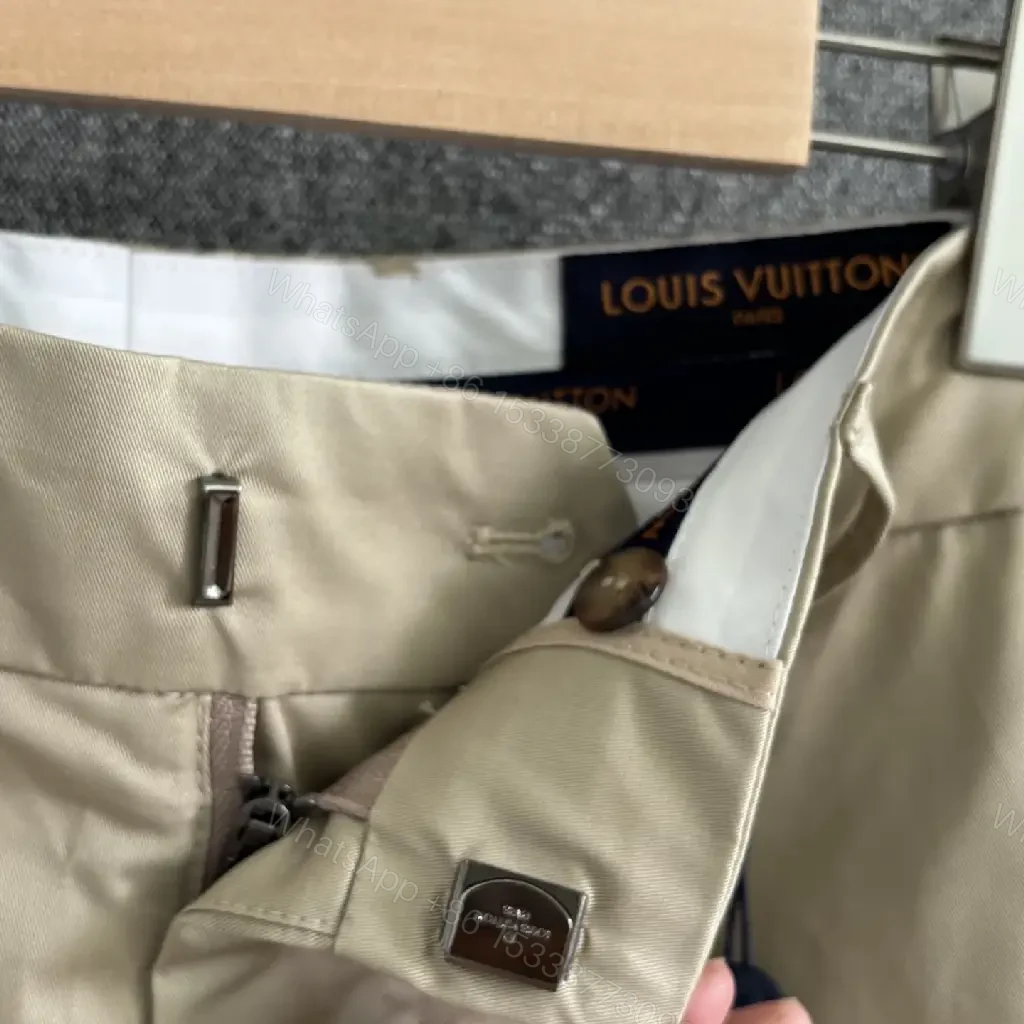 View 3 of Beige Cargo Pants with LV Monogram Patch