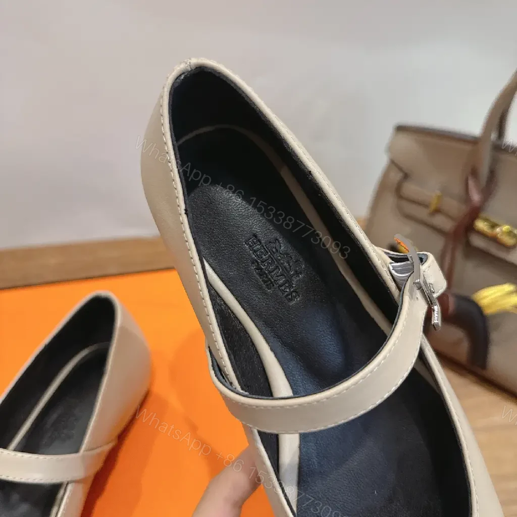 View 10 of Beige Leather Mary Jane Shoes Flat-Style Comfort Orthopedic123