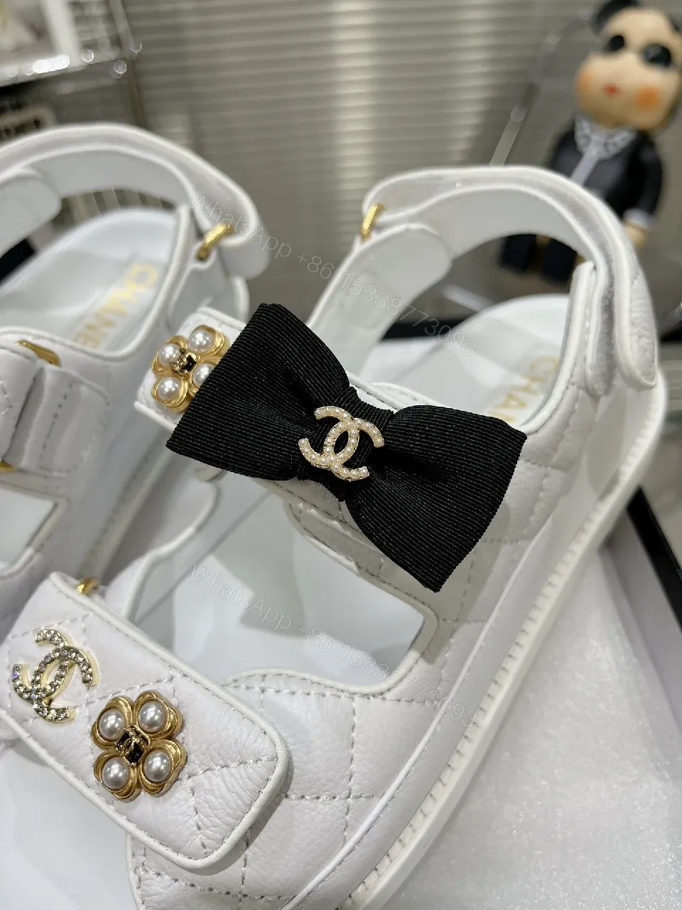 View 8 of White Quilted Slide Sandals - Luxe Comfort, Lightweight Outsole