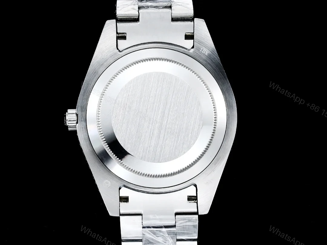 View 9 of Rolex Datejust Red Diamond Replica 42MM Premium Iced Steel Bracelet Red Dial Edition RG-ROLEX-DJ-RED-DIA-ICED-STL-42