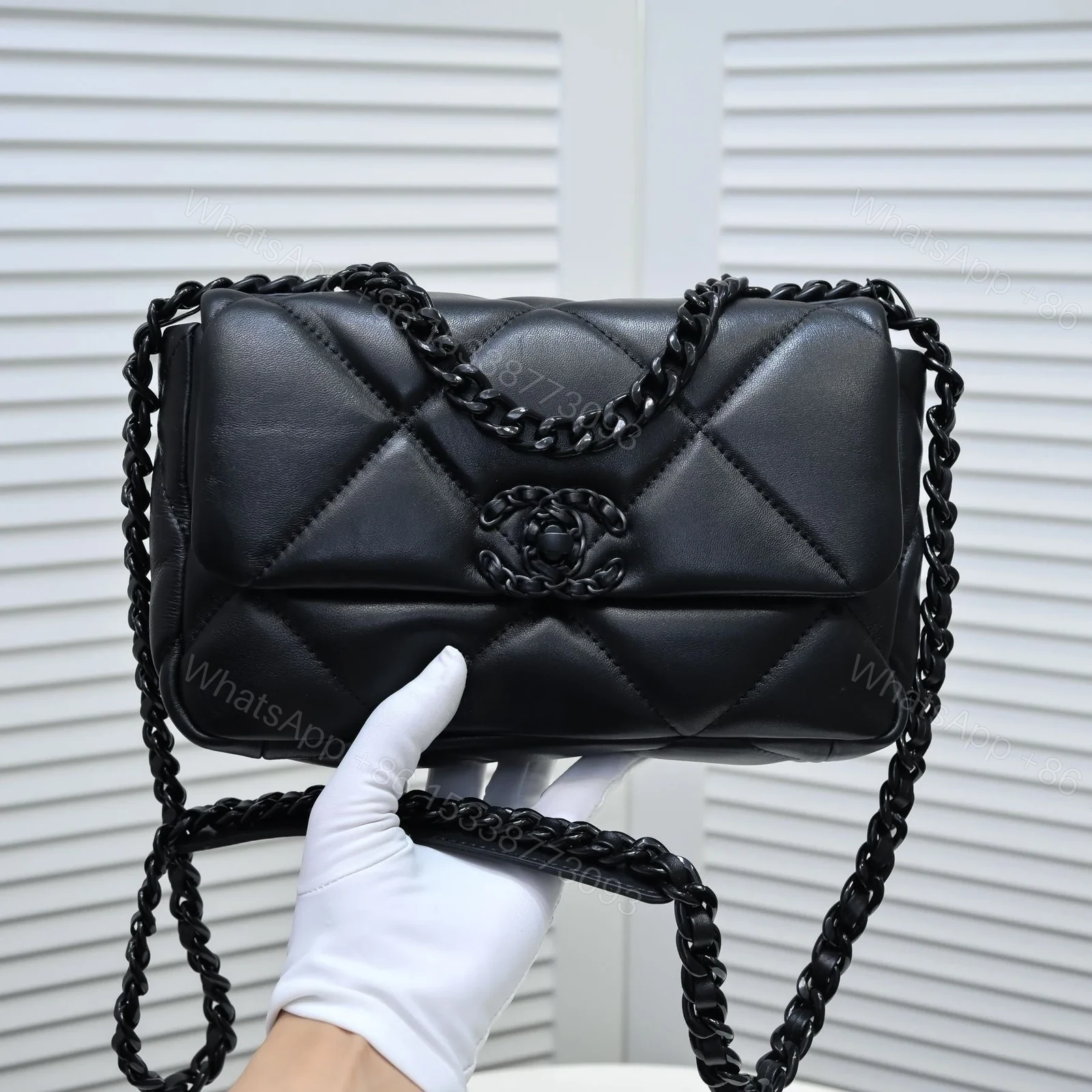 View 7 of CHANEL 19 FLAP BAG 26CM ALL BLACK