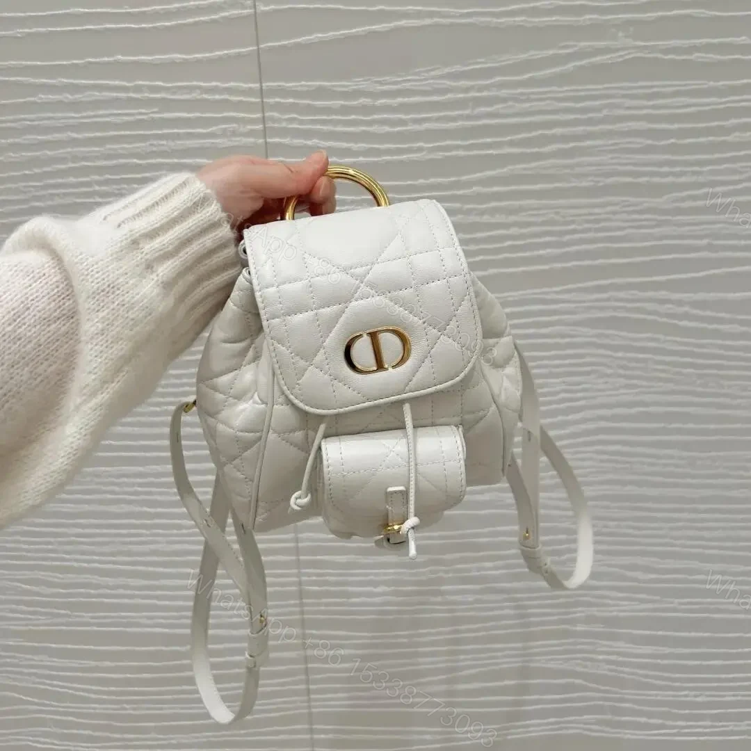 View 16 of 高仿Dior*Caro系列M6302M030小羊皮雙肩包白色小號免檢版