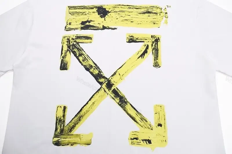 View 3 of Bold White/Yellow Graphic Tee: Modern Cropped-Cut Streetwear