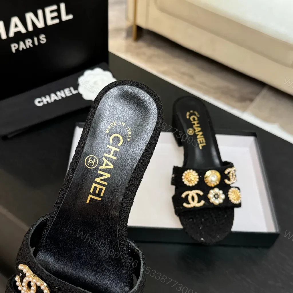 View 9 of Graphite Glitter Mule with Gold-Accent Embellishments, Lux Couture Style