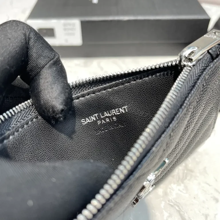 View 6 of Quilted Leather Cardholder: Signature YSL Elegance