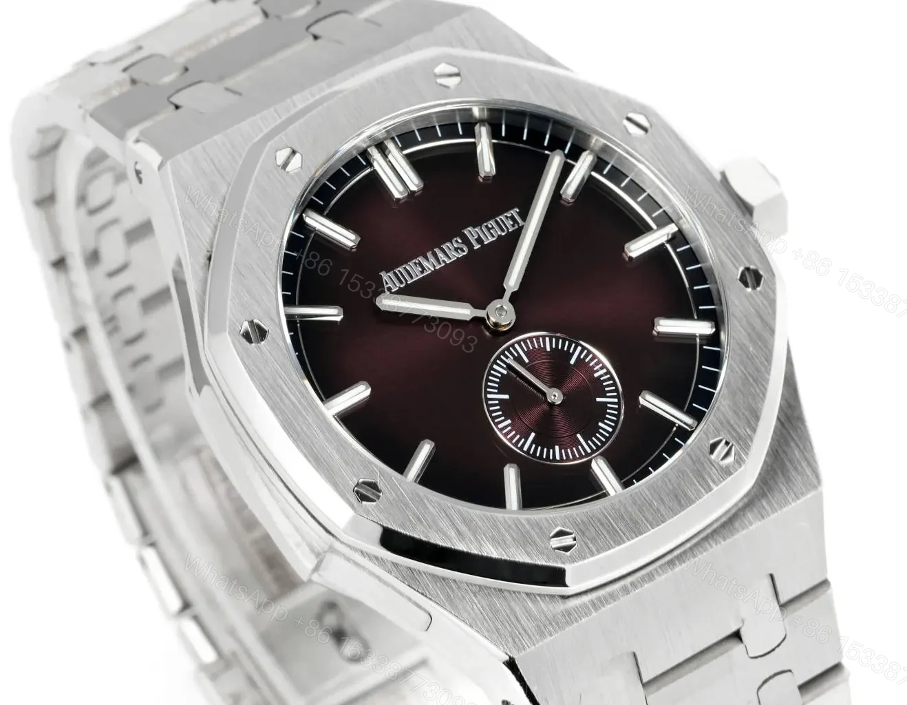 View 3 of JH Factory Audemars Piguet Royal Oak 26591IP Series Men’s Watch – Stainless Steel with Burgundy Dial