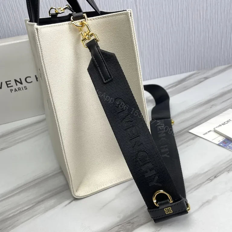 View 3 of Neutral Canvas Tote â€” Subtle Luxury, Givenchy-Inspired Carryall