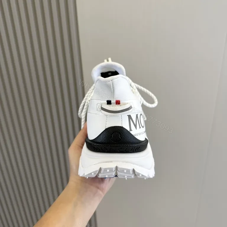 View 8 of Moncler Runway Runner: Luxe White Mesh High-Top Sneaker