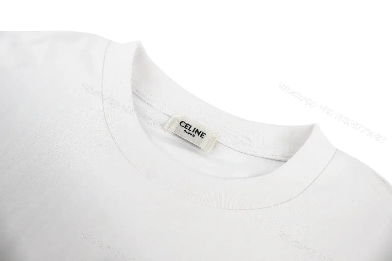 View 2 of Lux White Cotton Minimal Tee with Subtle Chest Logo