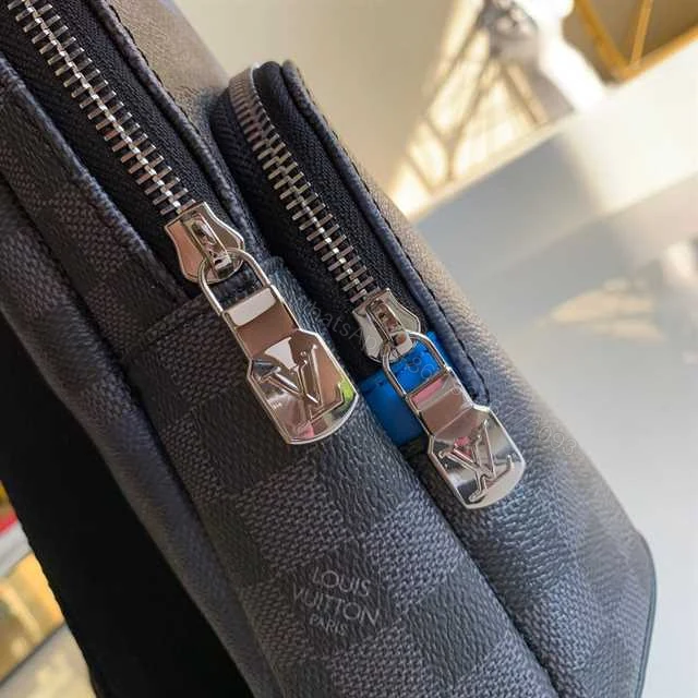 View 8 of LOUIS VUITTON AVENUE SLING BAG BLUE DAMIER GRAPHITE GIANT CANVAS N40404
